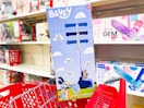bluey scooter sitting on a target cart
