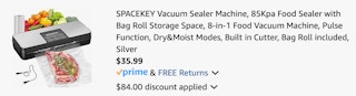 Vacuum sealer machine amazon receipt
