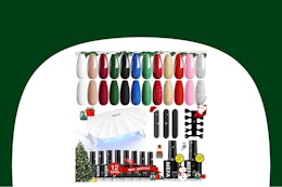 19-Piece Gel Nail Polish Kit With UV Light, Only $10 on Amazon card image