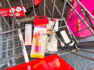 makeup in a shopping cart