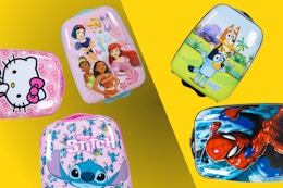 5 character kids' backpacks: Hello Kitty, Disney Princess, Stitch, Bluey & Spider-Man