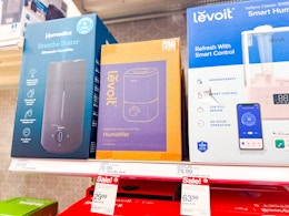 levoit humidifier sitting on a target shelf