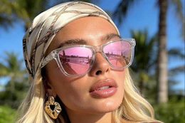 a woman wearing sunglasses