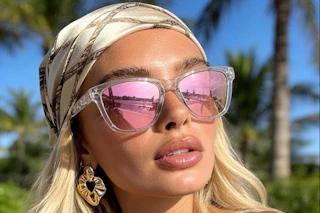 a woman wearing sunglasses