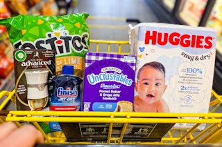 dollar general groceries in a shopping cart
