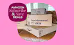 amazon boxes on a couch