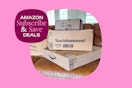 amazon boxes on a couch