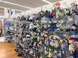Boys' socks aisle at Walmart