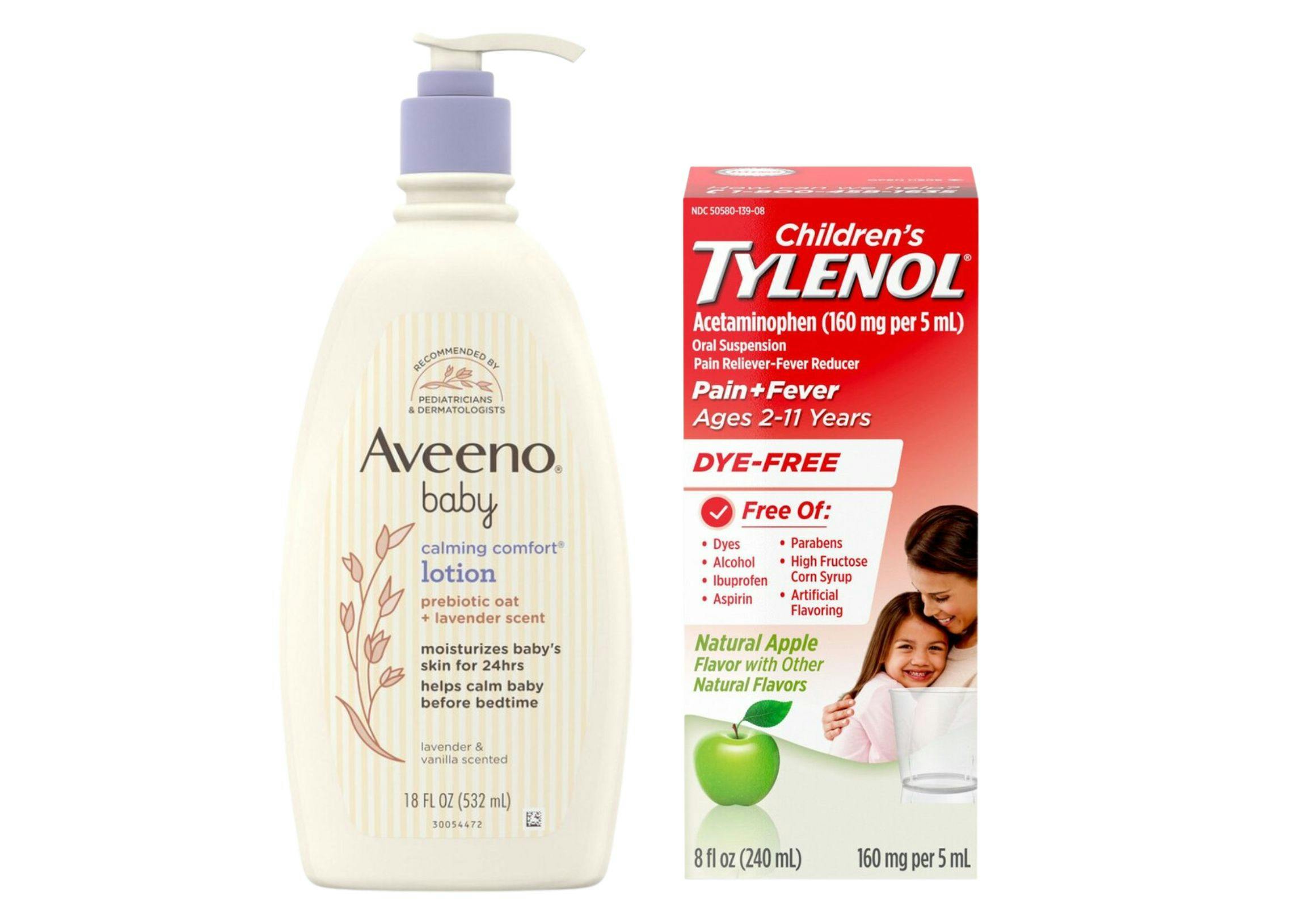 1 Children's Tylenol + 1 Aveeno Baby