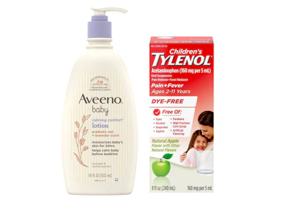 1 Children's Tylenol + 1 Aveeno Baby