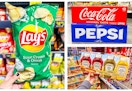 soda chips condiments collage