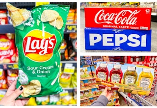 soda chips condiments collage