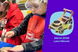 lowe's kids workshop for March 2026, lawn mower