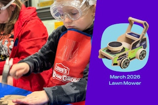 lowe's kids workshop for March 2026, lawn mower