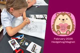 JCPenney Kids Zone Craft for February 2026 - Hedgehog Magnet