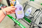 hand holding dollar tree pro silk body lotion eos dupe