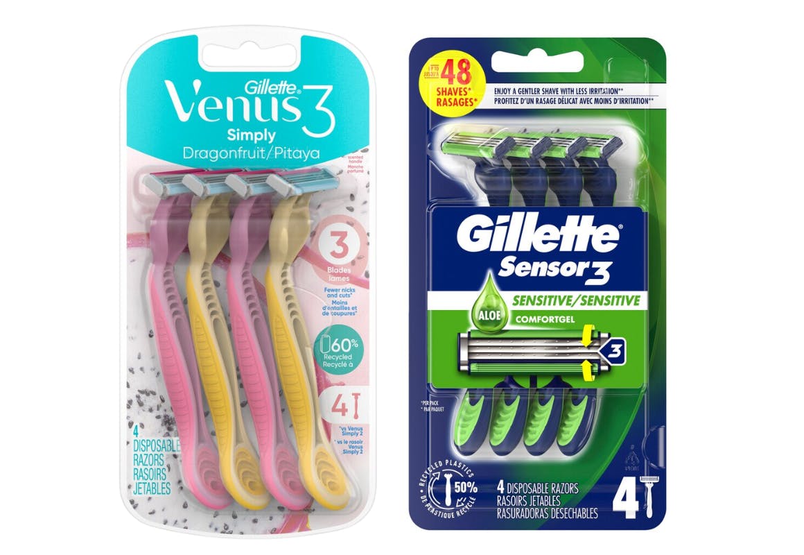 1 Gillette + 1 Venus Razor Packs