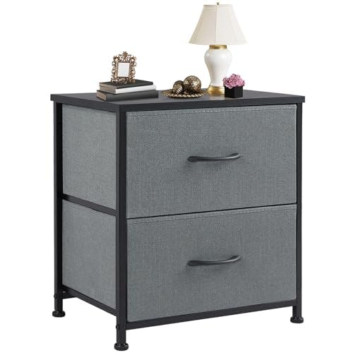 Nightstand with 2 Fabric Drawers