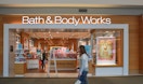 bath and body works entrance in mall with passersby