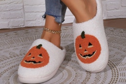 These Women's Halloween Pumpkin Slippers Are Just $12 Shipped card image