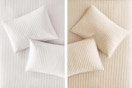 2 colors of the Mainstays Standard Pillow Sham 2-packs (off-white & beige)