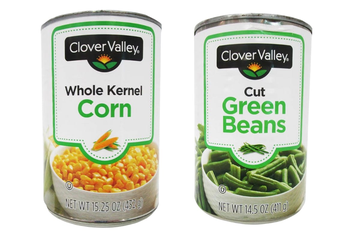 2 Clover Valley Canned Vegetables