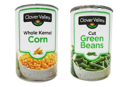 2 Clover Valley Green Beans or Corn