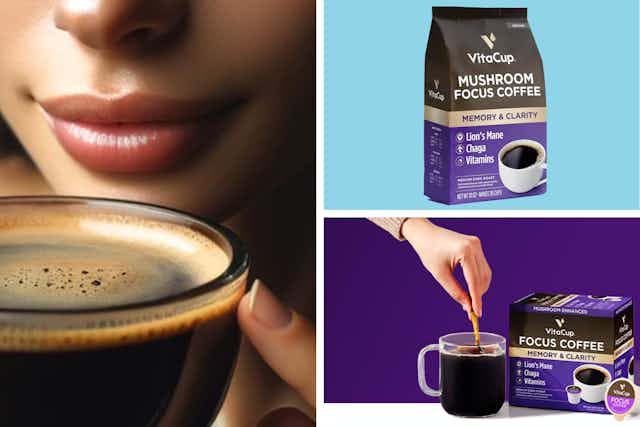 VitaCup Mushroom Focus Coffee Is as Low as $8.96 on Amazon card image