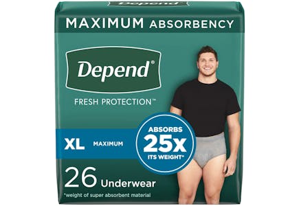 Depend XL Underwear