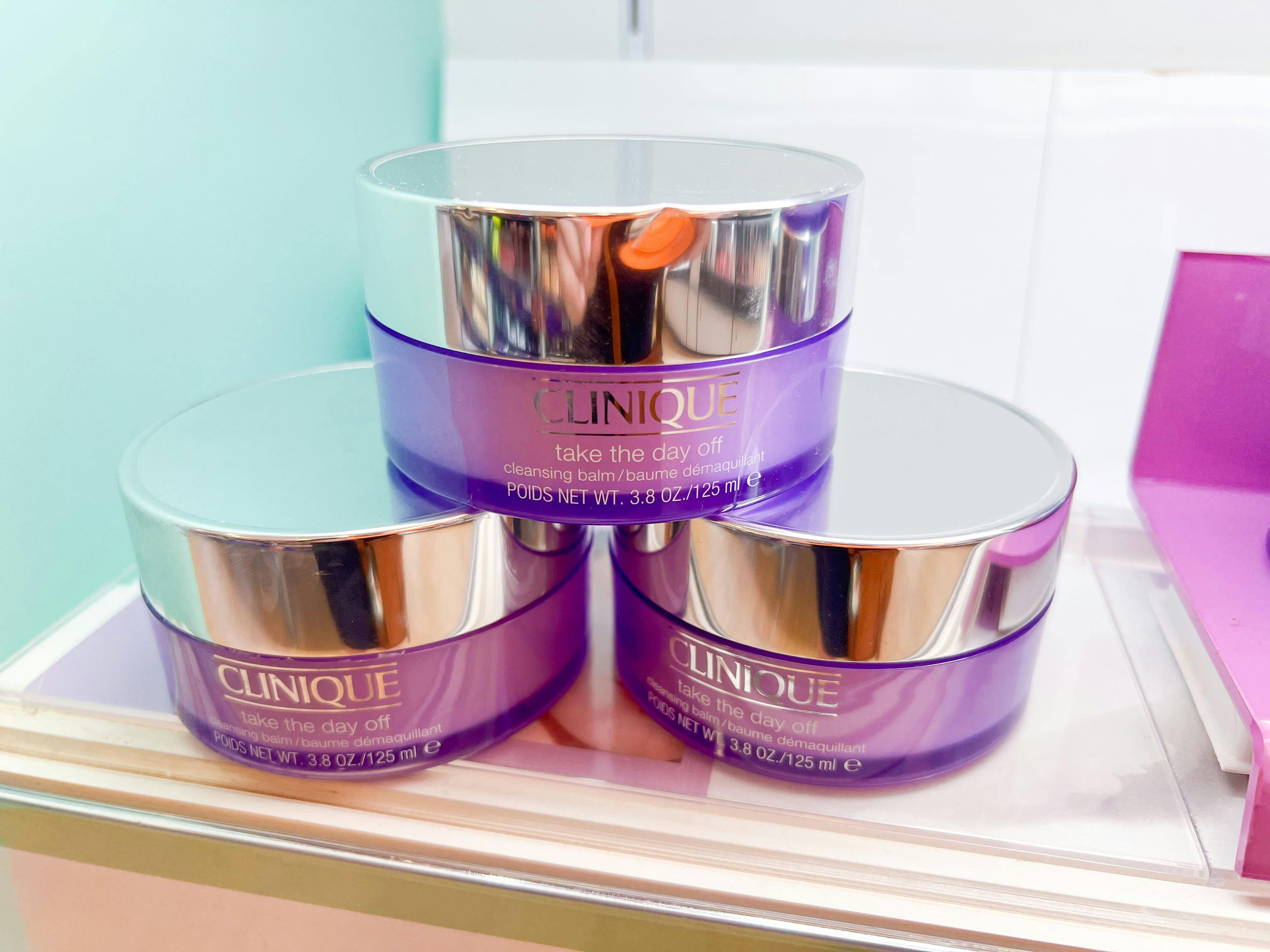 three clinique take the day off cleansing balms stacked