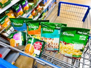 four knorr sides and two knorr cups in walmart cart