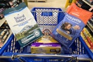 petsmart shopping cart with dog food in it