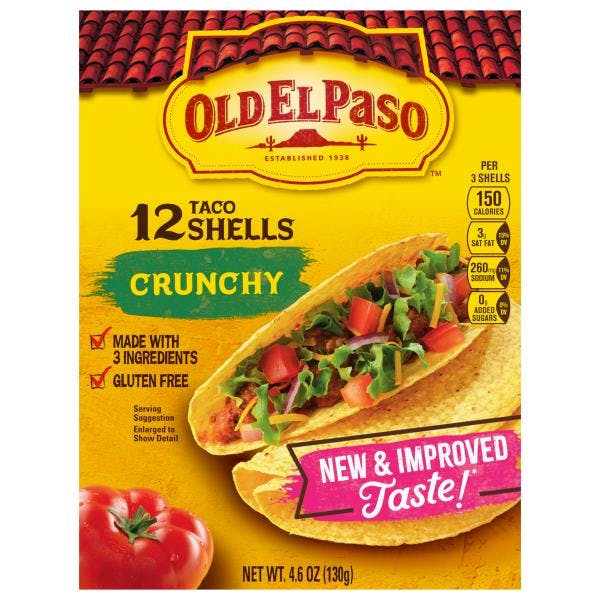 2 Old El Paso Crunchy Taco Shells