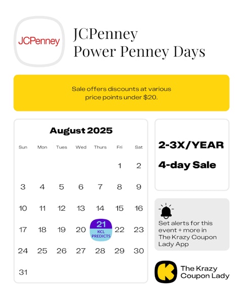 JCPenney Power Penney Days 2025 dates