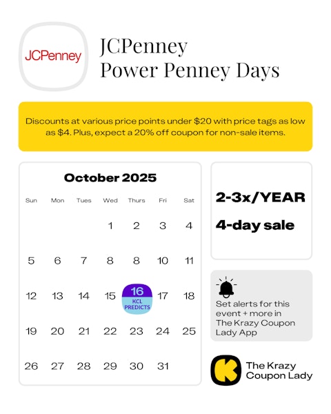 JCPenney Power Penney Days 2025 dates