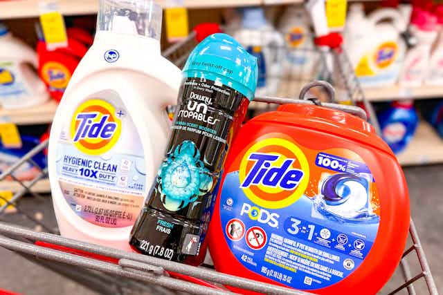 Large Tide Detergent and Downy Unstopables, Just $3.49 Each at CVS  card image