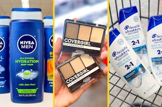 collage with head and shoulders, nivea, and covergirl products