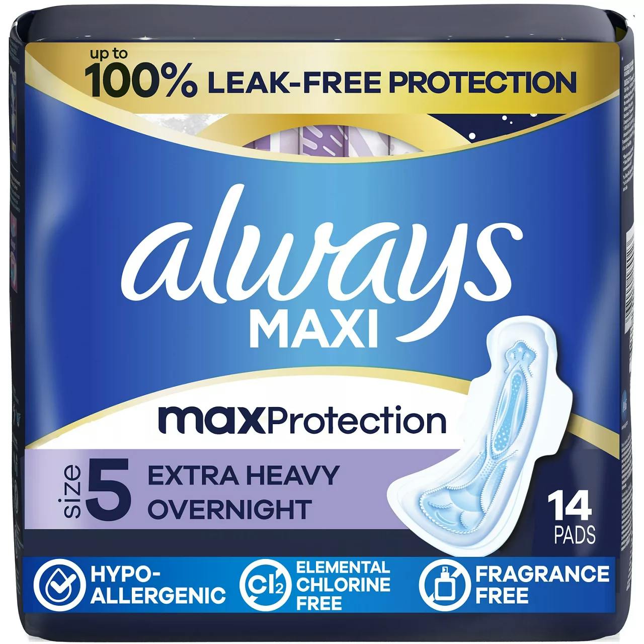 2 Always Maxi Pads Packs