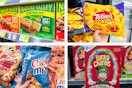 dollar general totino's, nature valley, lucky charms, chex mix 4-photo collage