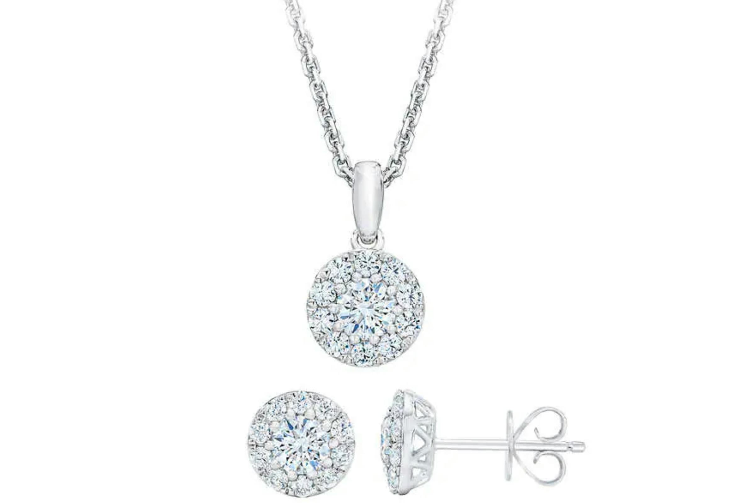 Diamond Earring and Necklace Set