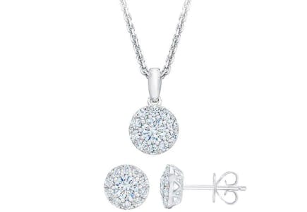 Diamond Earring and Necklace Set