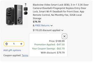 door lock Amazon receipt
