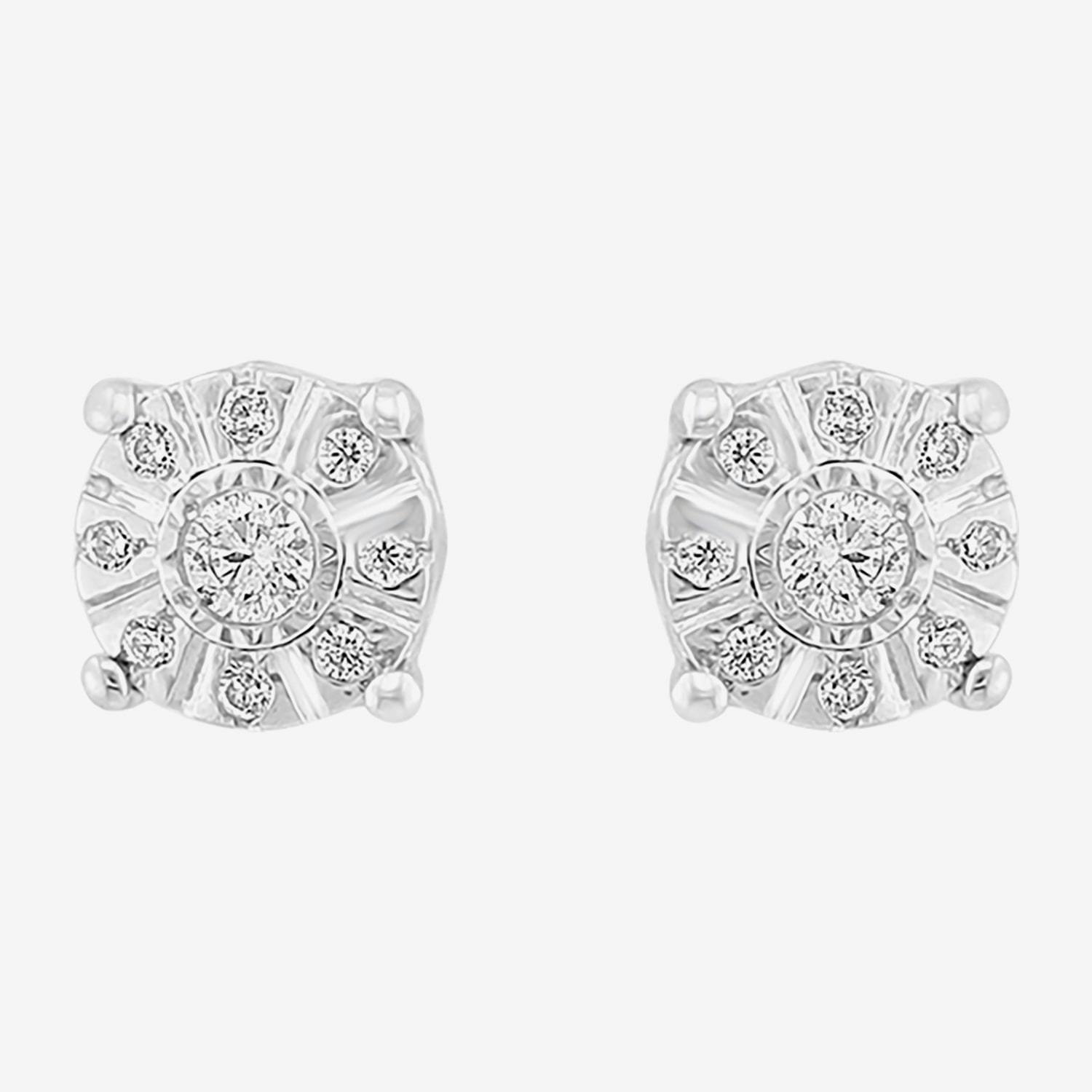 Natural White Diamond Stud Earrings