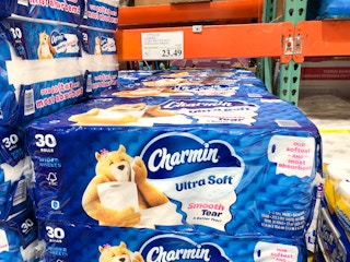 costco charmin ultra soft toilet paper 30 ct 835 sq ft signage