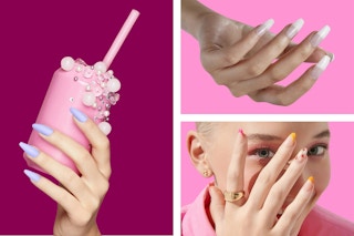 3 different colors of press-on nails from different brands at Walmart