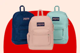 3 colors of Jansport backpacks