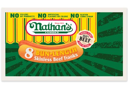 Nathan's Famous Bun Length Skinless Beef Franks