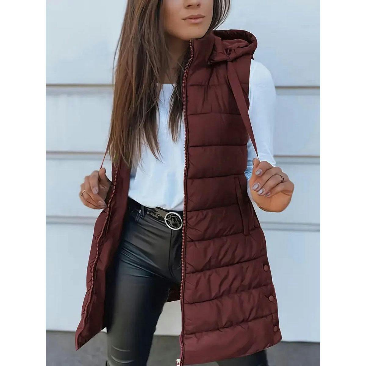 Women's Long Winter Puffer Vest