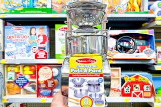 Melissa & Doug Pots & Pans toy set in toy isle of Walmart