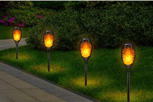 Outdoor Solar Lights 6-Pack, Just $23 After $7 Coupon With Amazon Prime card image
